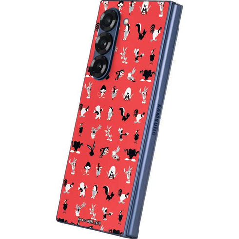 Looney Tunes Identity Red Pattern Galaxy Z Fold6 Skin