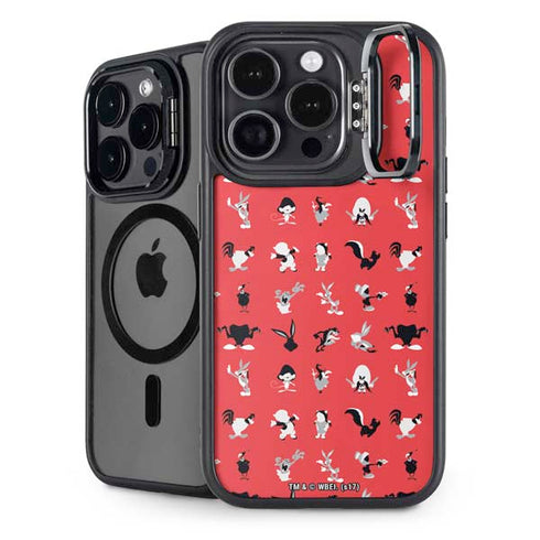 Looney Tunes Identity Red Pattern iPhone 14 Pro Kickstand Case