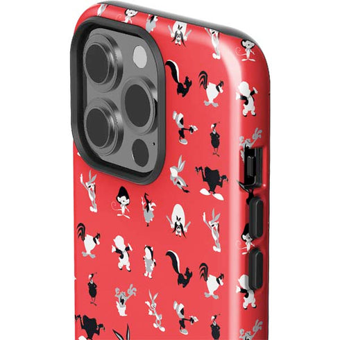 Looney Tunes Identity Red Pattern iPhone 15 Pro Impact Case