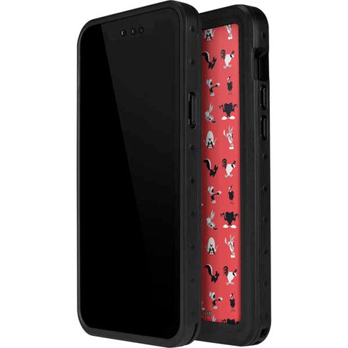 Looney Tunes Identity Red Pattern iPhone 15 Pro Waterproof Case
