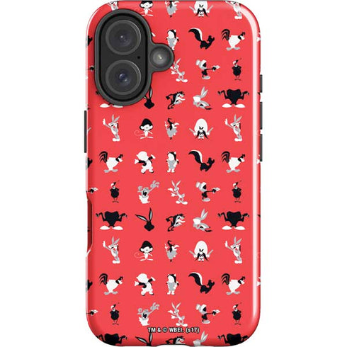 Looney Tunes Identity Red Pattern iPhone 16 Plus Impact Case