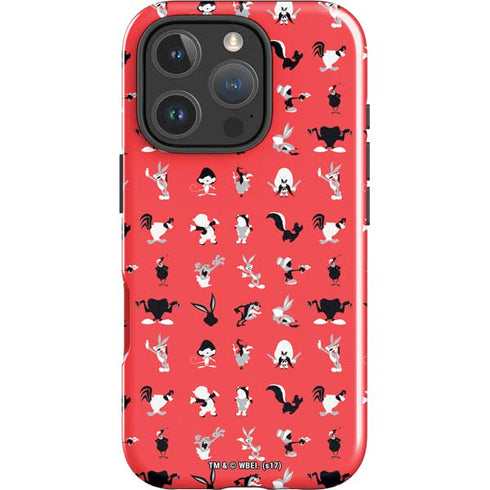 Looney Tunes Identity Red Pattern iPhone 16 Pro Impact Case