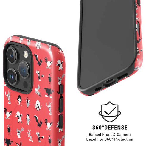 Looney Tunes Identity Red Pattern iPhone 16 Pro Magsafe Impact Case