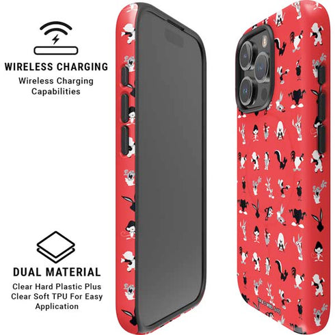 Looney Tunes Identity Red Pattern iPhone 16 Pro Magsafe Impact Case