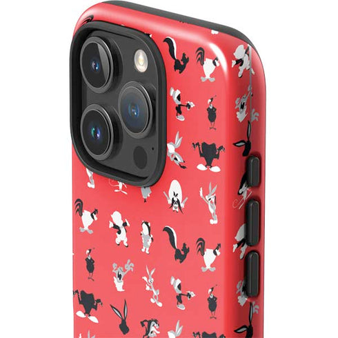 Looney Tunes Identity Red Pattern iPhone 16 Pro Max Impact Case
