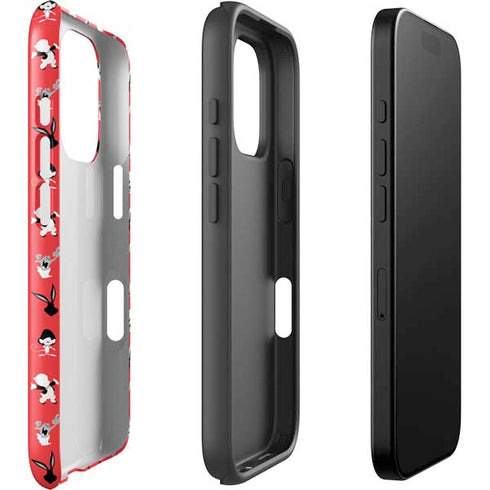 Looney Tunes Identity Red Pattern iPhone 16 Pro Max Impact Case
