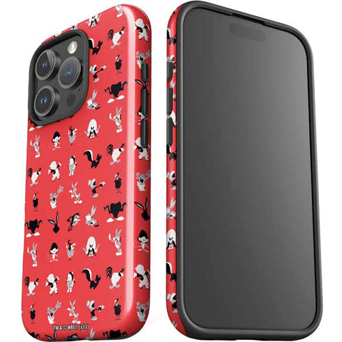 Looney Tunes Identity Red Pattern iPhone 16 Pro Max Impact Case