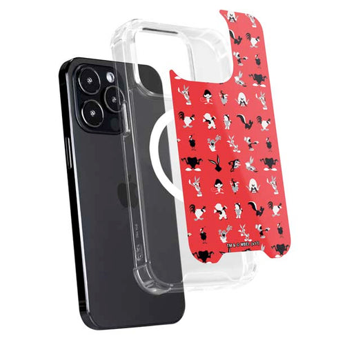 Looney Tunes Identity Red Pattern iPhone 16 Pro Max MagSafe Case