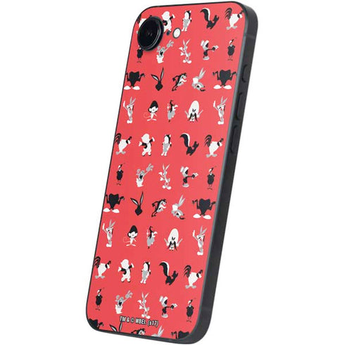Looney Tunes Identity Red Pattern iPhone 16e Skin