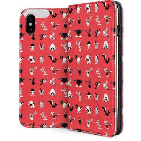 Looney Tunes Identity Red Pattern iPhone 8 Folio Case