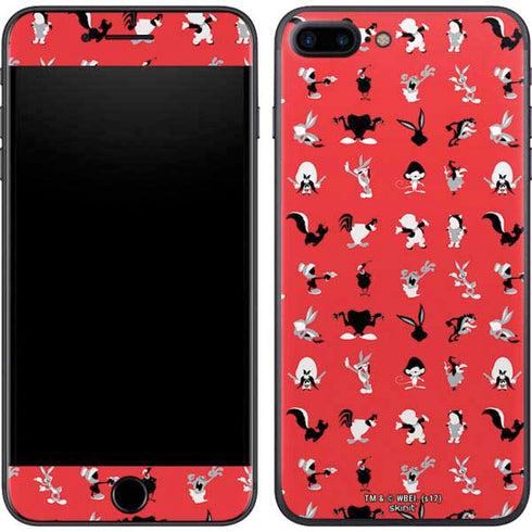Looney Tunes Identity Red Pattern iPhone 8 Plus Skin