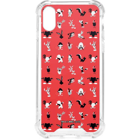 Looney Tunes Identity Red Pattern iPhone XS Clear Case