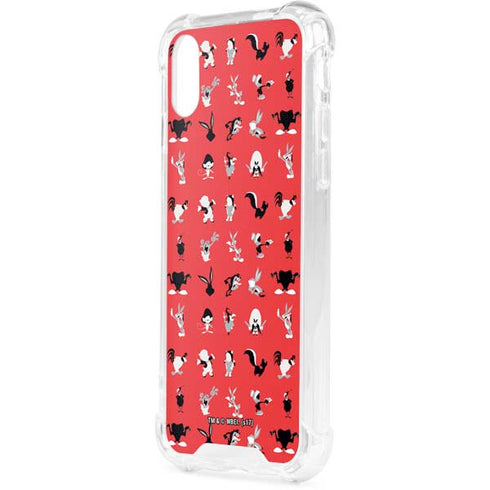 Looney Tunes Identity Red Pattern iPhone XS Clear Case