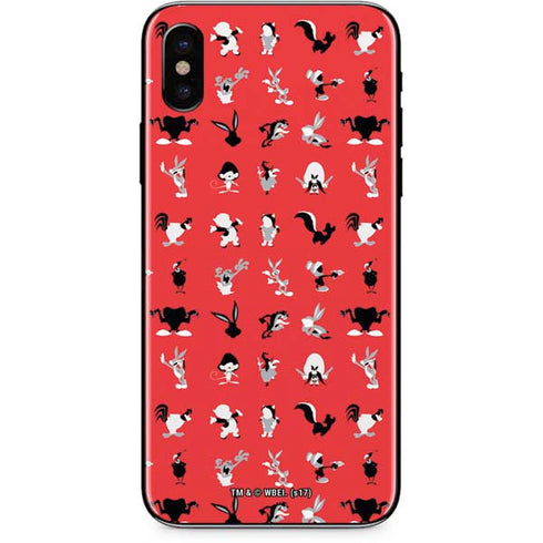 Looney Tunes Identity Red Pattern iPhone XS Max Skin