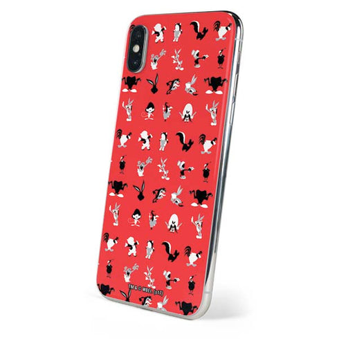 Looney Tunes Identity Red Pattern iPhone XS Skin