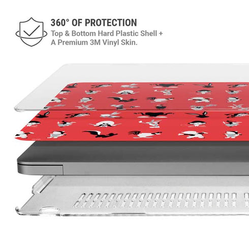Looney Tunes Identity Red Pattern MacBook Pro 14in (2021-24) Case plus Skin