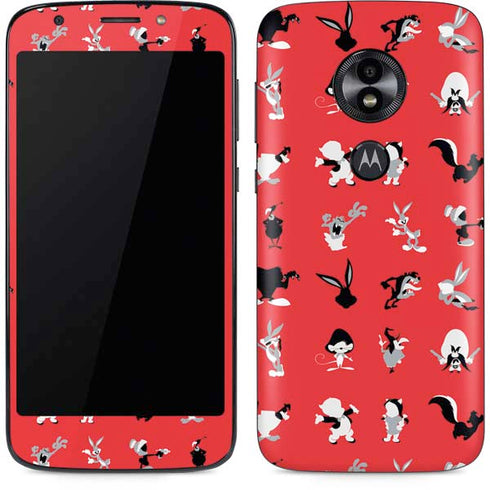 Looney Tunes Identity Red Pattern Moto E5 Play Skin