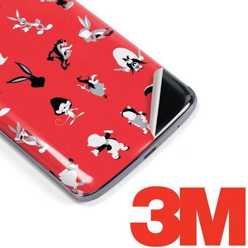Looney Tunes Identity Red Pattern Moto E5 Plus Skin