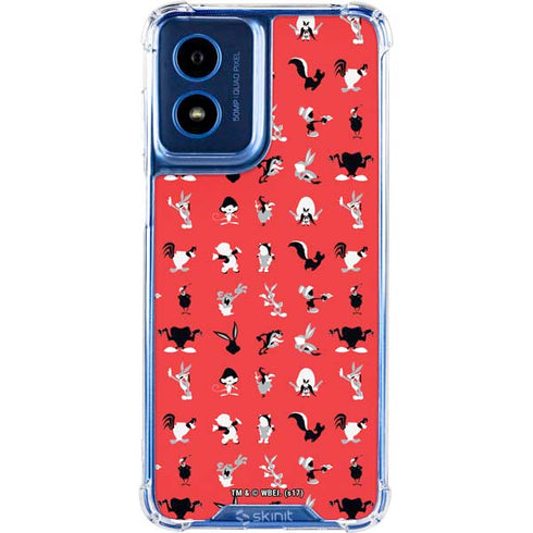 Looney Tunes Identity Red Pattern Moto G 5G (2024) Clear Case