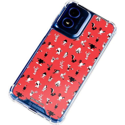 Looney Tunes Identity Red Pattern Moto G 5G (2024) Clear Case