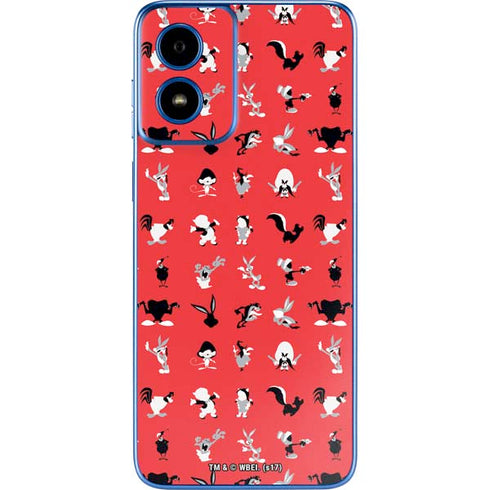 Looney Tunes Identity Red Pattern Moto G Play 4G (2024) Skin