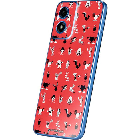 Looney Tunes Identity Red Pattern Moto G Play 4G (2024) Skin