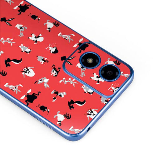 Looney Tunes Identity Red Pattern Moto G Play 4G (2024) Skin