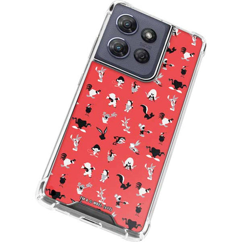 Looney Tunes Identity Red Pattern Moto G Play 5G (2025) Clear Case