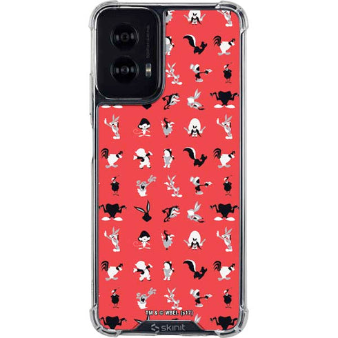 Looney Tunes Identity Red Pattern Moto G Power 5G (2024) Clear Case