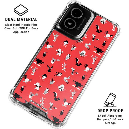 Looney Tunes Identity Red Pattern Moto G Power 5G (2024) Clear Case