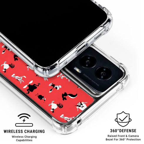 Looney Tunes Identity Red Pattern Moto G Power 5G (2024) Clear Case