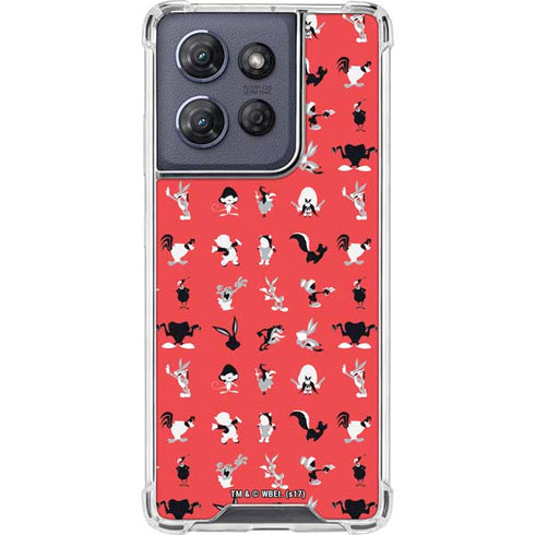 Looney Tunes Identity Red Pattern Moto G Power 5G (2025) Clear Case