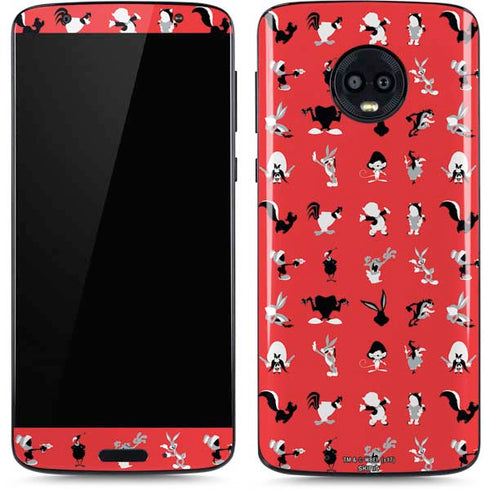 Looney Tunes Identity Red Pattern Moto G6 Skin