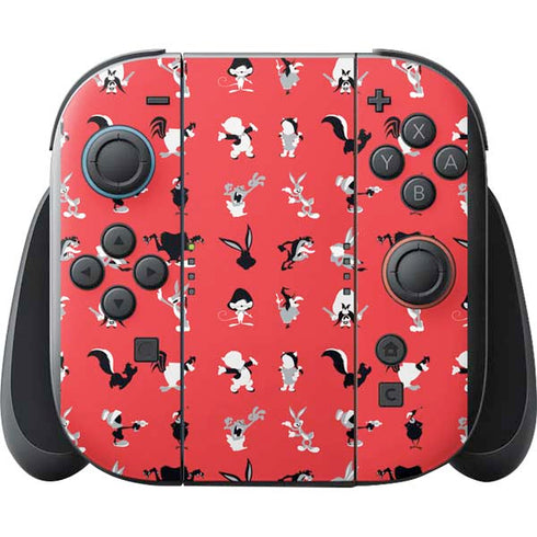 Looney Tunes Identity Red Pattern Nintendo Switch 2 (2025) with Joy-Con Skin