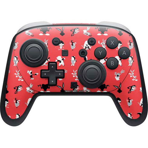 Looney Tunes Identity Red Pattern Nintendo Switch 2 (2025) Pro Controller Skin