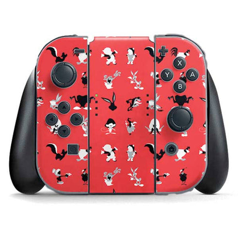 Looney Tunes Identity Red Pattern Nintendo Switch (2017-2021) Joy-Con Controller Skin