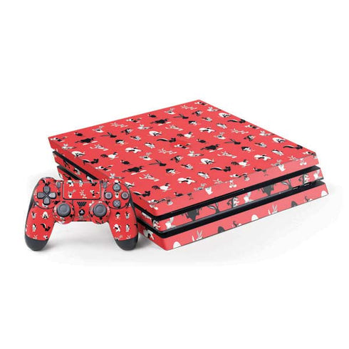 Looney Tunes Identity Red Pattern PS4 Pro Bundle Skin
