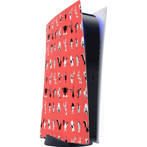 Looney Tunes Identity Red Pattern PlayStation PS5 Skins