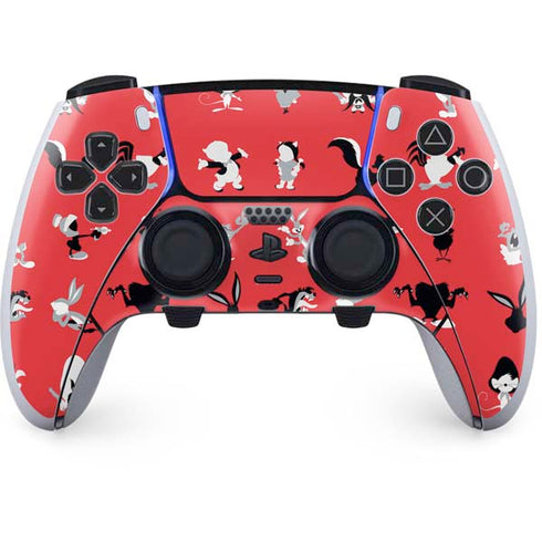 Looney Tunes Identity Red Pattern PS5 DualSense Edge Pro Controller Skin