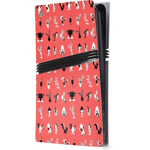 Looney Tunes Identity Red Pattern PS5 Pro Console Skin