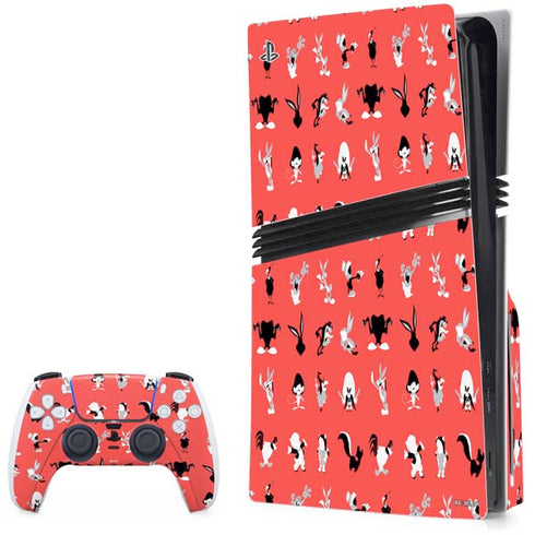 Looney Tunes Identity Red Pattern PlayStation PS5 Skins