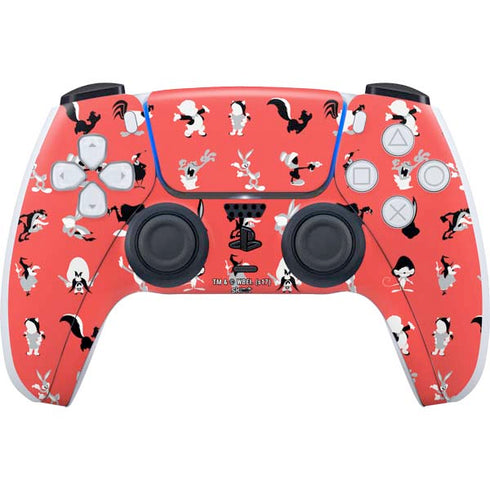 Looney Tunes Identity Red Pattern PlayStation PS5 Skins