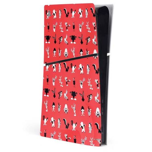 Looney Tunes Identity Red Pattern PlayStation PS5 Skins