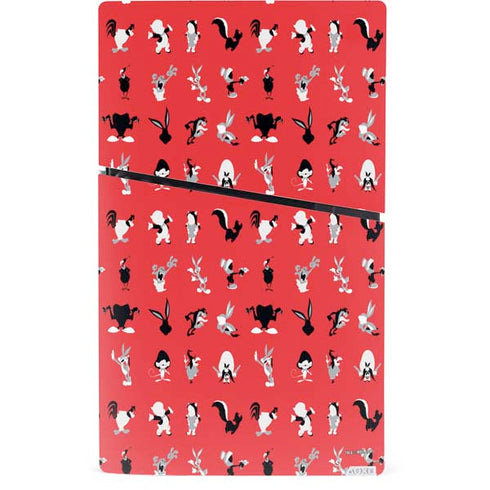 Looney Tunes Identity Red Pattern PS5 Slim Digital Edition Console Skin