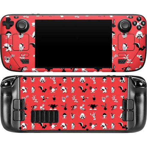 Looney Tunes Identity Red Pattern Steam Deck Handheld Gaming Computer OLED Skin