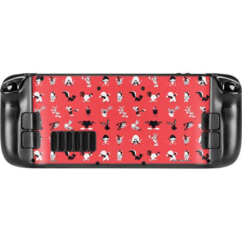 Looney Tunes Identity Red Pattern Steam Deck Handheld Gaming Computer Skin