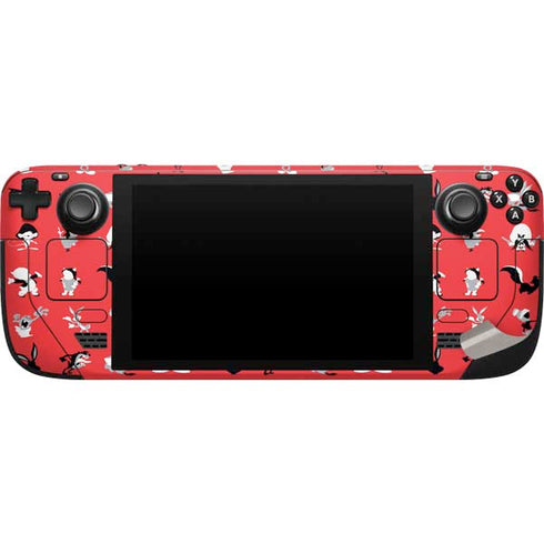 Looney Tunes Identity Red Pattern Steam Deck Handheld Gaming Computer Skin