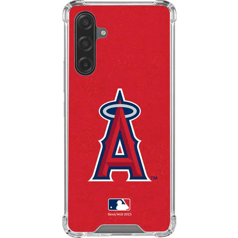 MLB Los Angeles Angels - Solid Distressed Galaxy A17 Clear Case
