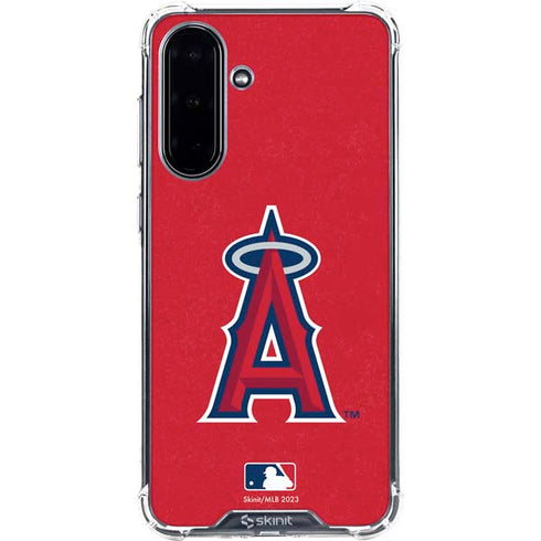 MLB Los Angeles Angels - Solid Distressed Galaxy A36 5G Clear Case