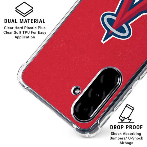 MLB Los Angeles Angels - Solid Distressed Galaxy A36 5G Clear Case